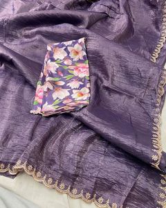 Blouse d'impression numérique de travail de broderie multi d'écrasement d'or tissu de meilleure qualité - Product Image 1