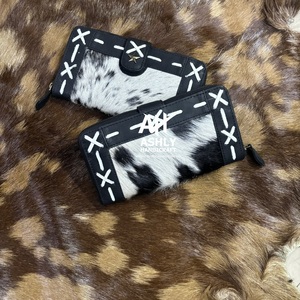 Nueva billetera de piel de vaca para mujer, tarjeteros, monedero, últimas tendencias, bolsos de cuero con cierre de botón, Correa con asa, bolsos personalizados - Product Image 1