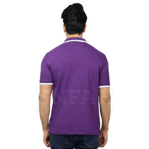 OEM personalizado de los hombres para Polo Camisetas Patrón sólido con su propio diseño de logotipo 220 gramos Peso de la tela - Product Image 4