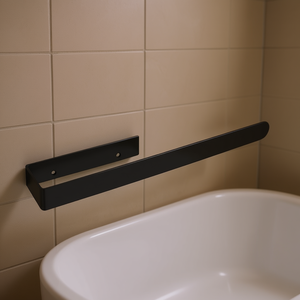 Porte-serviettes mobile latéral en acier inoxydable noir mat pour salle de bain et toilettes - Product Image 3