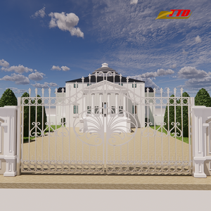 Diseño de Puerta de Hierro de estilo antiguo con detalles de desplazamiento ideal para entradas de jardín y soluciones de cercado decorativas - Product Image 5