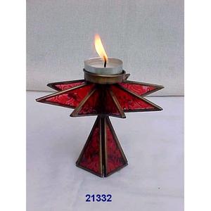 Bougeoir décoratif pour la maison en métal et verre Crystal & Lantern Style Votive T-Light Candle Holder for Christmas - Product Image 1