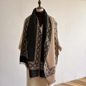 Automne hiver châle écharpe en cachemire style ethnique couleur assortie foulards traditionnels châle - Product Image 3