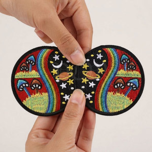 Trendy Custom Embroidery <b>Patch</b> High Quality Lightweight Eco-Friendly <b>Sew</b>-<b>On</b> Embroidered Fabric <b>Patch</b> for Jackets Clothing Bags - Product Image 2