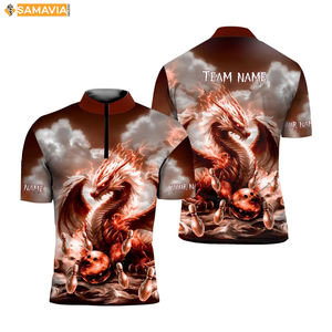 Uniformes d'équipe de bowling par SAMAVIA Chemises légères évacuant l'humidité pour clubs USA avec logo personnalisé - Product Image 5