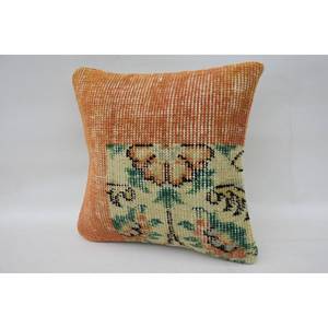 Coussin Kantha en laine multicolore patchwork 12x12 pouces Coussin décoratif tissé avec motif vintage - Product Image 3