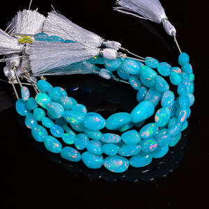 ลูกปัดโอปอลเอธิโอเปียนลูกปัดพลอยหลากสีสำหรับทำเครื่องประดับลูกปัดโอปอลสีฟ้าใส - Product Image 2