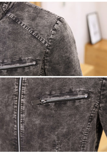 <b>Men's</b> <b>Summer</b> Sporty Style Denim <b>Jacket</b> with Embroidered Khmer Motorcycle Design Zipper Closure Completed Product Clothing - Product Image 4