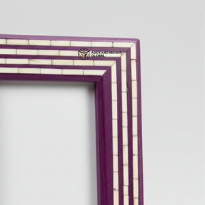 Cadre photo incrusté d'os violet fabriqué à la main Design géométrique élégant pour la décoration intérieure moderne - Product Image 2