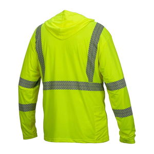 Sweatshirts à capuche réfléchissants haute visibilité pour hommes avec capuche à cordon de serrage Bandes réfléchissantes de 2 pouces de large Pullover Hoodies - Product Image 2