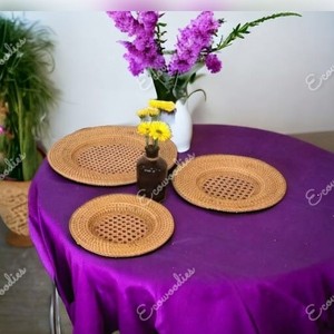 Platos resistentes al calor, posavasos redondos naturales, alfombrilla de mesa con cojín de taza pequeña, mantel individual aislado Simple moderno para mesa de comedor - Product Image 1