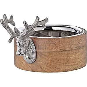 Cuenco de acero y madera para cocina y mesa, cuenco brillante pulido 100%, tamaño Real personalizado, ciervo, venta al por mayor - Product Image 1