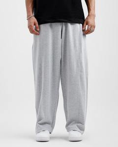 OEM 450gsm Customized Oversized Sweatpants Raw Hem <b>Elastic</b> Waist Relaxed Jogger Sweatpants Heavyweight Solid Color Sweatpants - Product Image 1