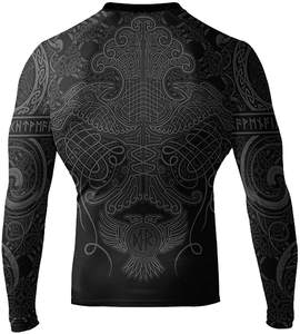 Men's MMA <b>Surfing</b> Custom Printed Rash Guard Embossed Logo Design Sublimation Transfer Printing Long Sleeve Elastic Spandex/Nylon - Product Image 2