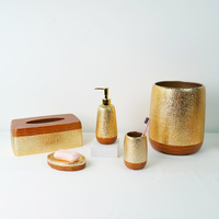 Ensemble d'accessoires de salle de bain en résine, cinq pièces, haute qualité, écologique, personnalisable