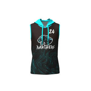 Custom Design Youth Logo Sleeveless <b>Hoodie</b> High Quality Mesh <b>American</b> 7v7 Football Jersey Uniforms for Summer Sports - Product Image 3