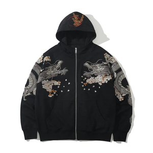 Venta al por mayor 2024 personalizado de alta calidad de los hombres sudaderas con capucha casual liso de los hombres Hip Hop Street Wear cremallera colores sólidos sudaderas con capucha - Product Image 1