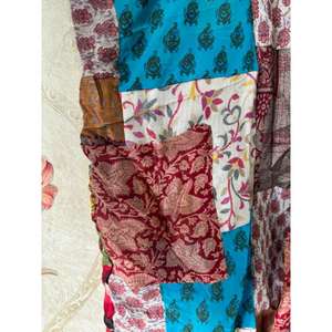 ชุดกิโมโนผ้าไหมสไตล์วินเทจแบบเย็บปะติดของอินเดียชุดคลุมชายหาดให้ความอบอุ่นเหมาะสำหรับเป็นของขวัญฤดูร้อน - Product Image 5