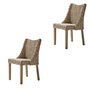 เก้าอี้รับประทานอาหารทำจากไม้เนื้อแข็งพร้อมหวายหลังสูงสำหรับโรงแรมร้านอาหารคาเฟ่ - Product Image 5