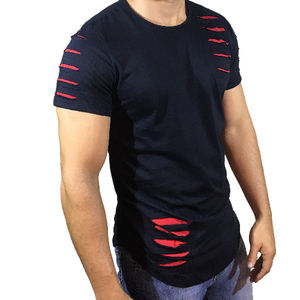 Diseño personalizado desgastado bordado camiseta Vintage Hip Hop camiseta de gran tamaño lavado ácido camiseta para hombres - Product Image 5