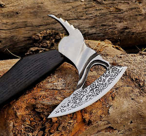 Hacha Tomahawk Artesanal de Acero Industrial con Alto Contenido de Carbono, Multiusos, para Camping, Supervivencia al Aire Libre, Mango de Madera Natural y Cuero - Product Image 5