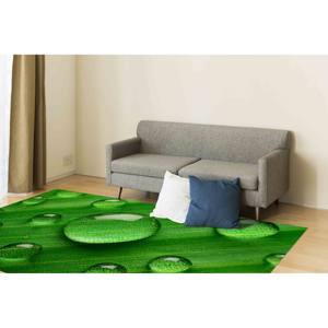 Tapis Goutte d'Eau Vert : Tapis de Couloir Style Ferme Botanique, Tapis Imprimé, Tapis en Chenille - Product Image 4