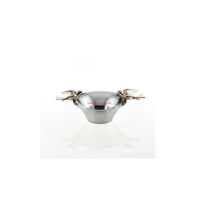 Luxurious Polished Silver Metal Modern Luxury Serving Bowl Stylish <b>Dinnerware</b> for Fruit Salad Home Hotel Restaurant Party - Product Image 1