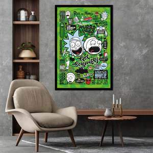 For Rick and Morty Modern Design <b>Poster</b> Quotes 2 Black <b>Frame</b> for Wall Decor - Product Image 2