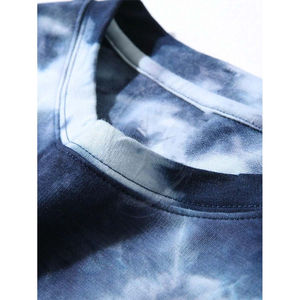 Haute qualité hommes cravate teinture bande dessinée personnage imprimé col rond sweat à manches longues brodé couleur bloquant tricoté tissage - Product Image 5