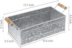 Plateau de bain moderne de luxe en métal avec poignée élégant et fonctionnel pour organiser la décoration des ensembles de salle de bain essentiels pour le bain - Product Image 5