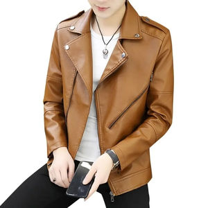 Chaqueta de cuero o primavera otoño estilo motocicleta cuero natural Slim Fit Biker Coat chaquetas de cuero personalizadas - Product Image 6