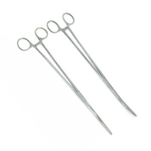 2 uds fórceps rectos y curvos Rochester Pean fórceps quirúrgicos de acero inoxidable de 9,5 pulgadas fórceps médicos - Product Image 4