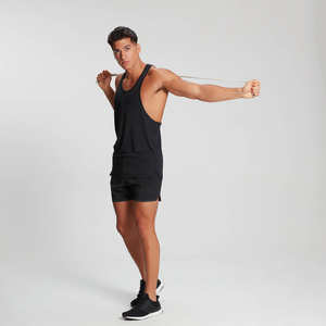 Débardeur Stringer noir de qualité supérieure | Vêtements d'entraînement pour hommes élégants et durables - Product Image 4