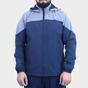 Impermeable Transpirable y Cortavientos con Capucha para Hombre, Chaqueta de Softshell con Cuello Alto y Logotipo Frontal para Camping y Senderismo al Aire Libre - Product Image 1