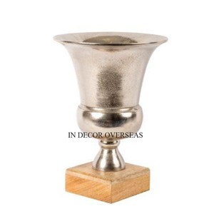 Acabado de Color plateado brillante pulido y chapado en oro de alta calidad trompeta de Metal florero suministro de decoración de boda - Product Image 3