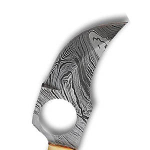 Cuchillo Skinner de acero de Damasco de alta calidad, cómodo agarre de madera hecho a mano para desollar al aire libre, soporte OEM personalizable para regalos - Product Image 6