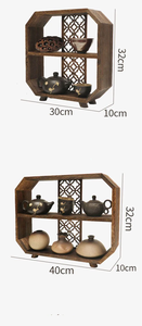 ชั้นวางกาน้ำชาแบบย้อนยุค ชั้นวางของบนโต๊ะทำงานไม้ดีไซน์สร้างสรรค์ ของตกแต่งบ้านอเนกประสงค์ - Product Image 4