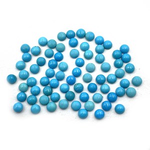 Cabochon Turquoise rond en vrac certifié IGI de haute qualité 2-10 MM pierre précieuse bleue naturelle traitée thermiquement pour la fabrication de bijoux - Product Image 1
