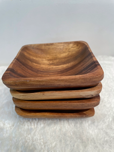 <b>Set</b> of 4 Acacia Wood Rectangular Plates Rice Server Appetizer Plate Rectangular Charger for Food <b>Serving</b> platter - Product Image 4