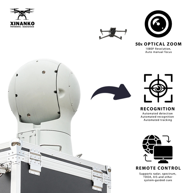 Drone Detector Low Altitude Thermal Camera Drone Detection Recognition and Tracking HD Eo/IR Vision Target Pointing
