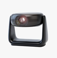 Projecteur LCD portable Powerology avec support rotatif, haut-parleurs intégrés, lampe LED HD 1080p, 700 lumens, garantie 1 an, home cinéma