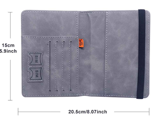 Portefeuille de voyage en cuir Crazy Horse mince à la mode usage quotidien portefeuille de passeport RFID fermeture ouverte fente pour carte de crédit courte longueur - Product Image 3