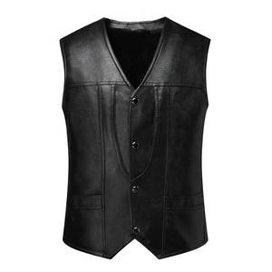 Gilet en cuir pour homme, look designer, qualité supérieure, finition lisse, coupe confortable, gilet tendance pour les soirées et la vente en gros. - Product Image 1