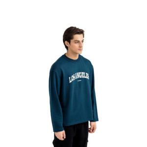 Sweat-shirt à col rond imprimé avec logo personnalisé pour hommes Pull-over d'hiver en coton uni avec design et logo personnalisés - Product Image 4