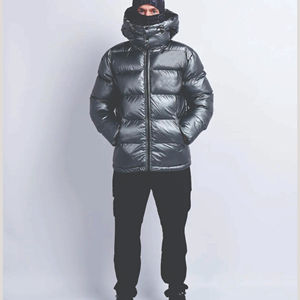 Venta al por mayor de alta calidad de los hombres de talla grande de invierno chaqueta acolchada de dibujos animados con capucha logotipo personalizado OEM impreso impermeable - Product Image 1