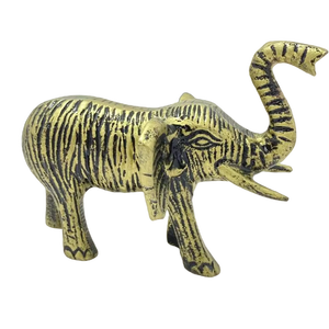 Ensemble de 2 figurines d'éléphants de designer, style Art déco, en métal argenté et doré, objet décoratif à prix avantageux - Product Image 1