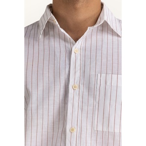 Cotton Linen Casual <b>Shirt</b> MN-CS-SS24-005 <b>Long</b> <b>Sleeve</b> Hooded with <b>Striped</b> Pattern Breathable Poplin Fabric Sizes up to 6XL - Product Image 1