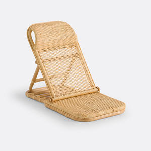 Foldable rattan beach <b>chair</b> outdoor seat furniture natural <b>cane</b> <b>chairs</b> for pool picnic camping - Product Image 5