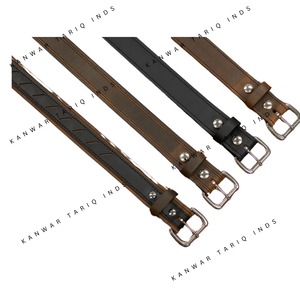 Ceinture en cuir véritable pour hommes en cuir véritable à double couche en cuir de vachette classique noir en laiton massif Boucles de designer de qualité du fabricant - Product Image 1