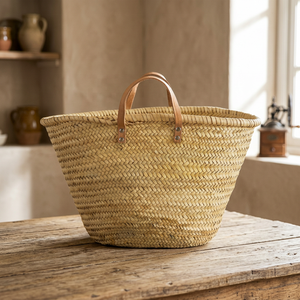 Natural <b>Baskets</b> Handmade Straw <b>Basket</b> with Two Handles Minimalist Design Open Top Storage Bucket Home Decoration Straw Lining - Product Image 3